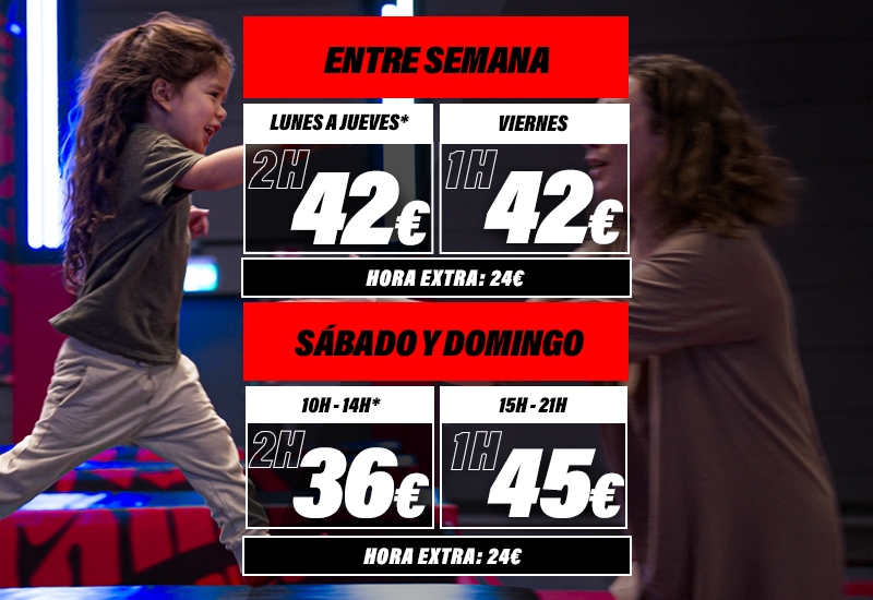 Precios Acceso Familia JumpYard Bilbao