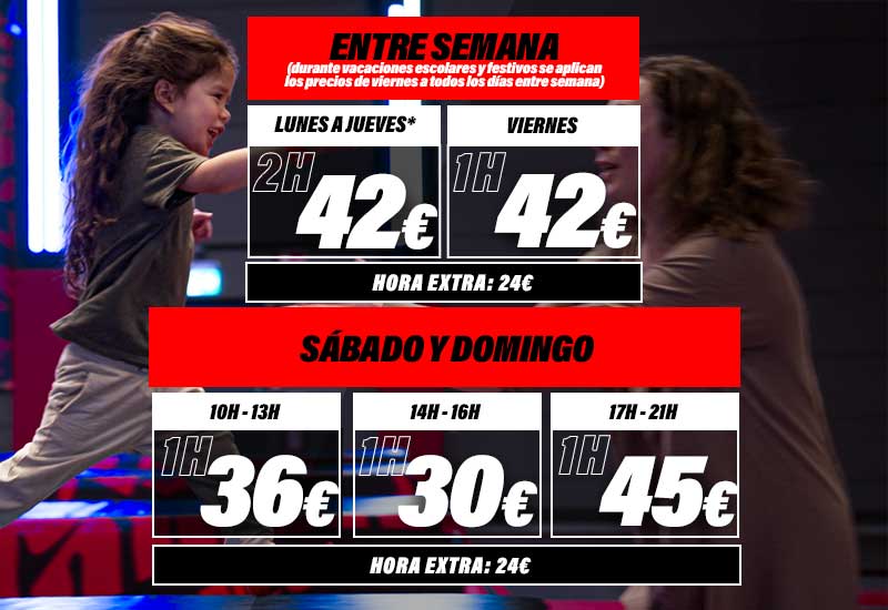 Precios Familia JumpYard Madrid Torrejon Ardoz
