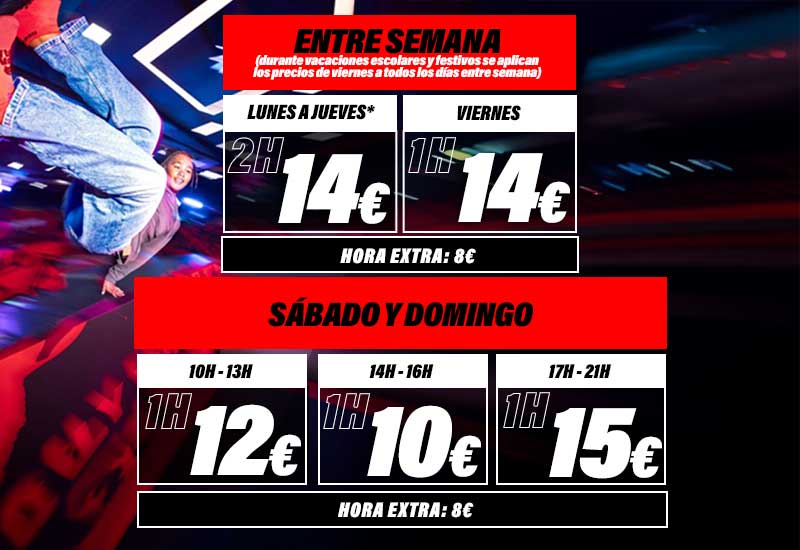 Precios JumpYard Madrid Torrejon Ardoz