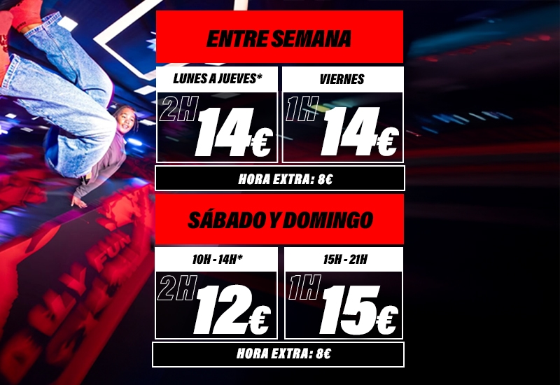 Precios Entradas JumpYard Madrid Oasiz Torrejon
