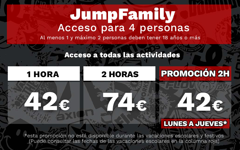 Precios JumpFamily JumpYard Madrid