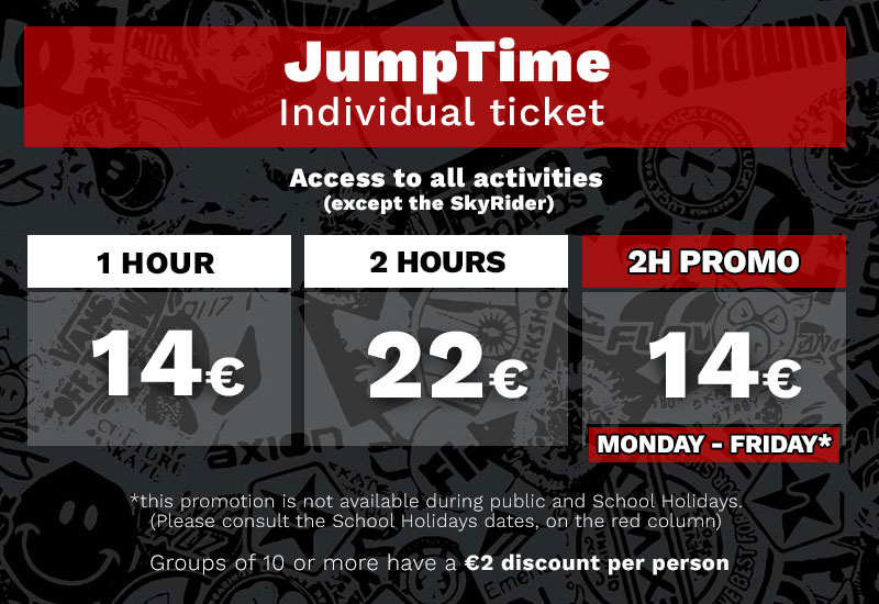 Prices JumpTime JumpYard Sevilla