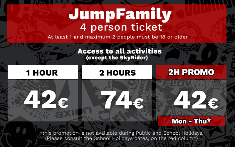 Prices JumpFamily JumpYard Barcelona